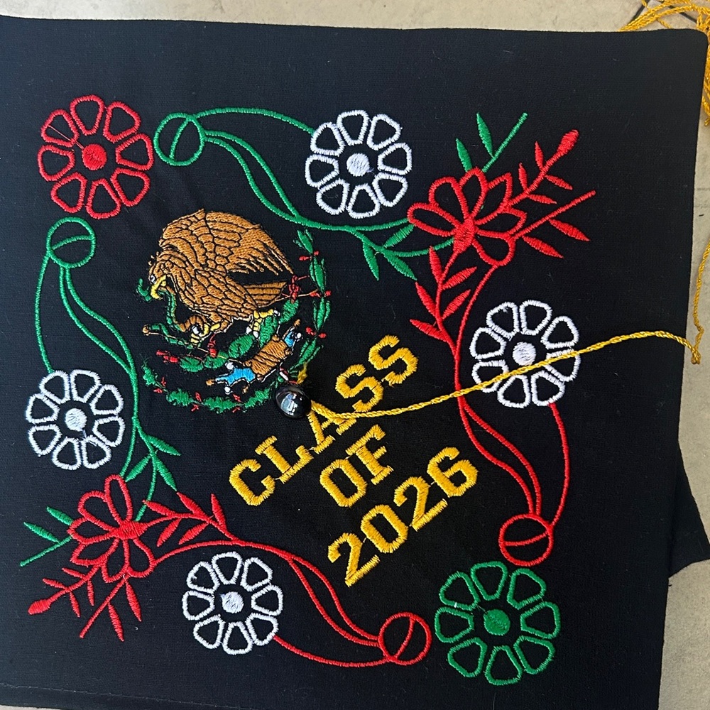 Embroidered Graduation Cap Top - "Class of 2026" with Mexican Eagle